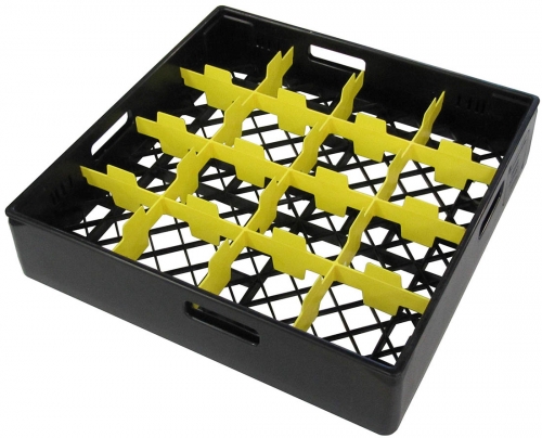 Diskback fackindelad, 16 x glas Ø max 110 mm, SVART
