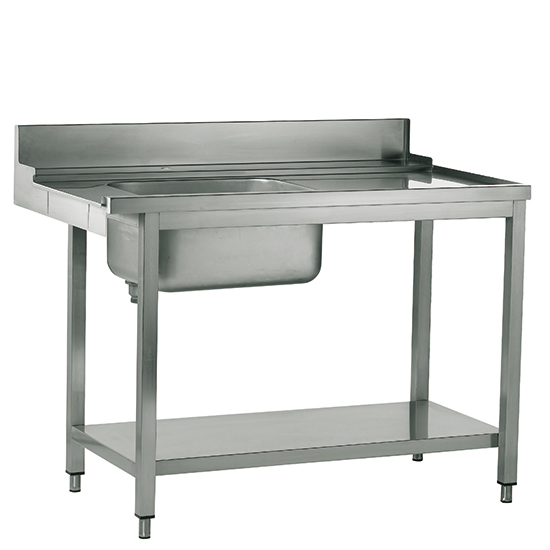 Right entry table with sink on the left for hood dishwasher, w=1200 mm