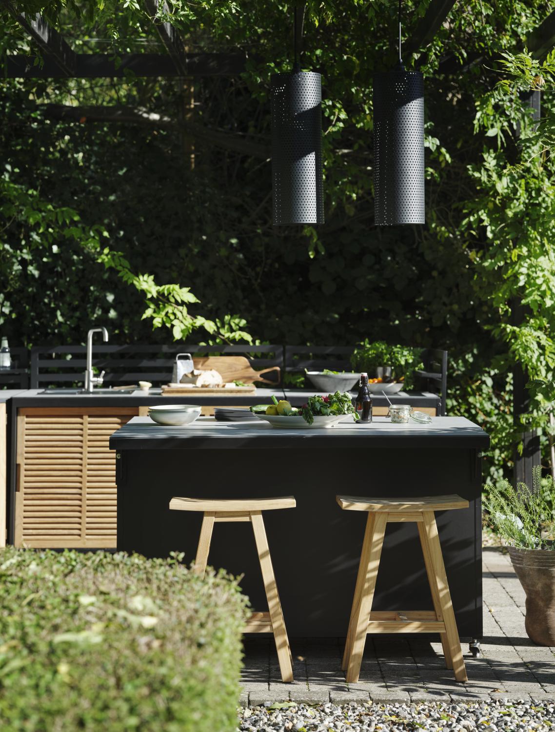 FORNAX utekök svart/teak - 16