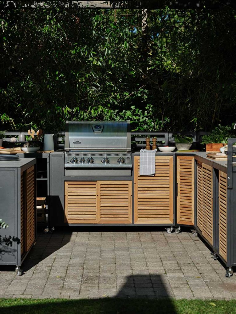 FORNAX utekök svart/teak - 3