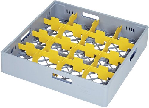 Diskback fackindelad, 16 x glas Ø max 110 mm, GRÅ