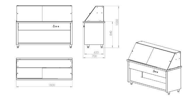 Värmedisplay - Bain marie, + 30 ° / + 90 ° C - 3