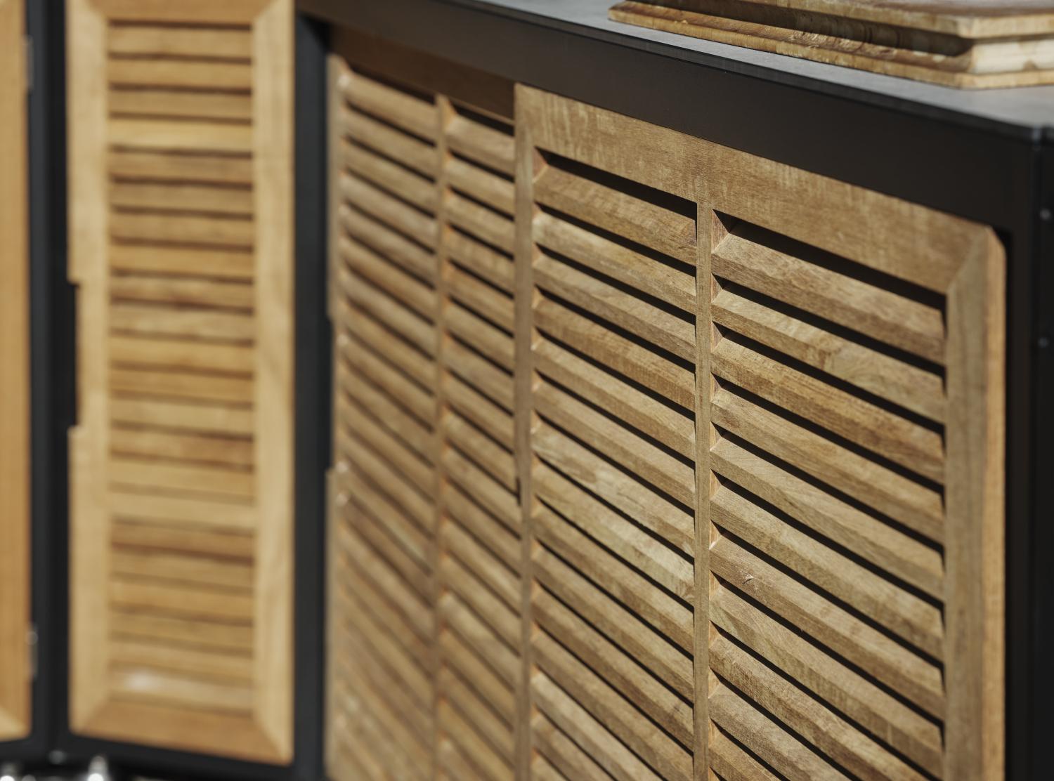 FORNAX outdoor kitchen corner smal black / teak - 7