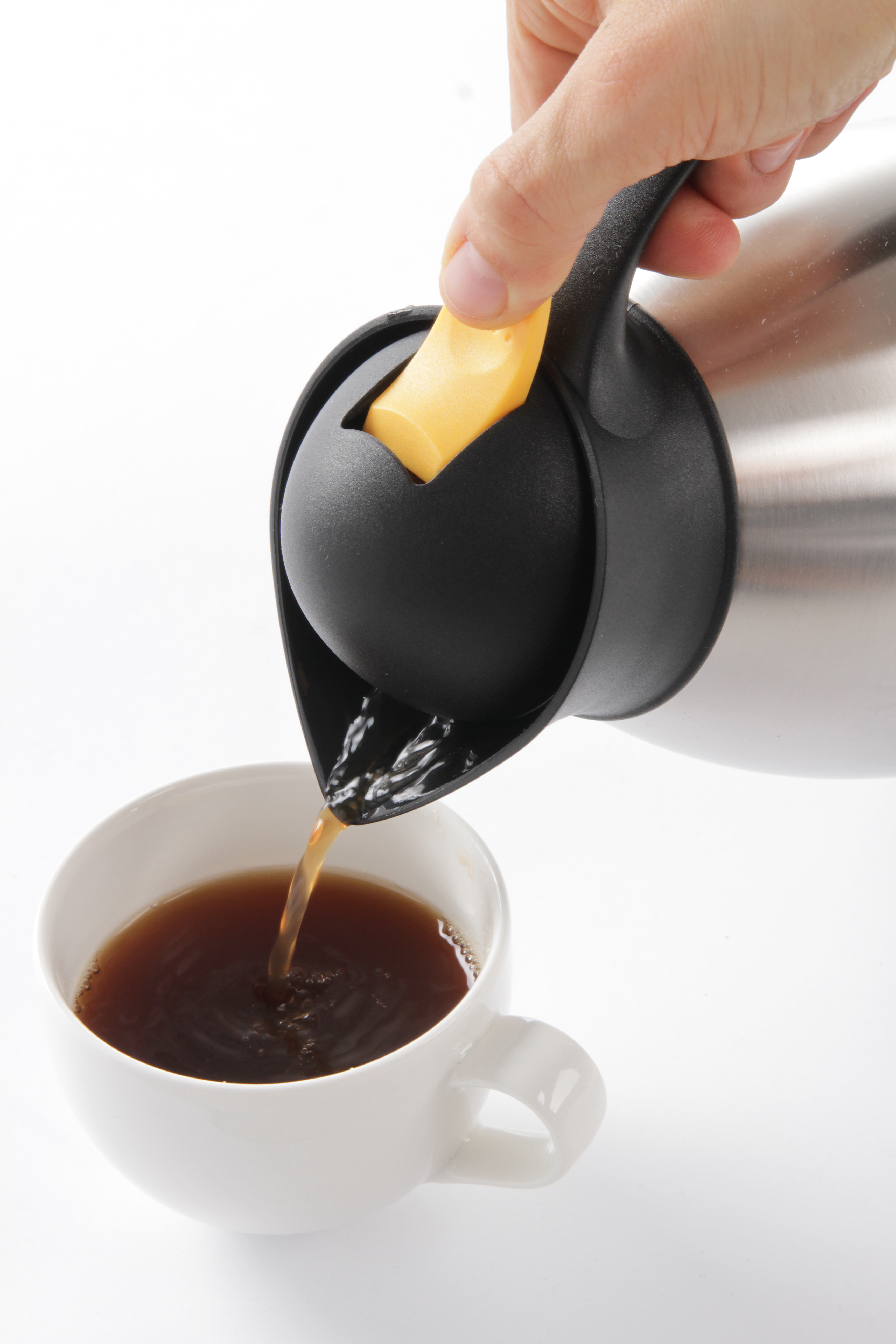 Jug Stainless steel 2 liter with yellow push-button cap - 2