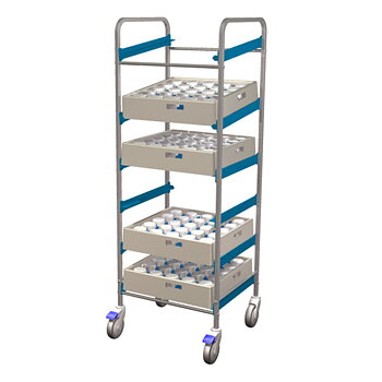 Basket service trolley. 50x50cm dish basket