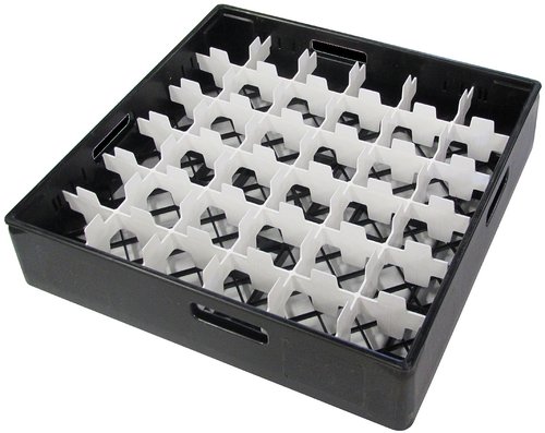 Dish tray compartment, 36 x glass Ø max 72 mm, BLACK