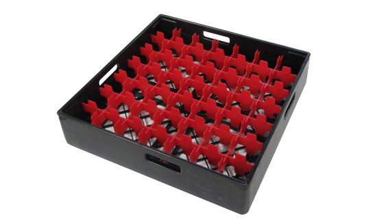 Dish tray compartment, 49 x glass Ø max 60 mm, BLACK