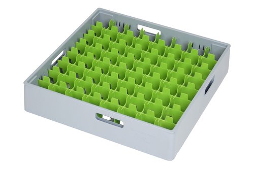 Diskback fackindelad, 64 x glas Ø max 52 mm, GRÅ