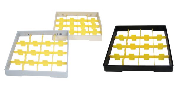 Elevation frame divided into compartments, different dimensions and colors - 2