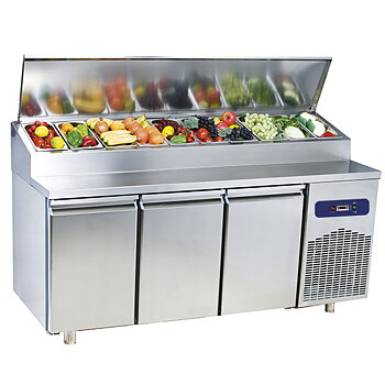 Refrigerated preparation counter 3 doors