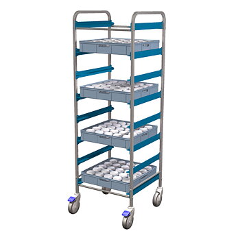 Transport trolley for dishwasher racks 460x460 mm