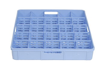 Compartment insert for glass, 25 glasses, max 87 mm