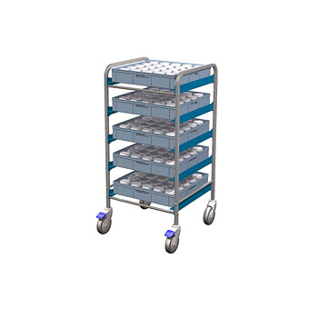 Transport trolley meduim, for dishwasher racks 460x460 mm