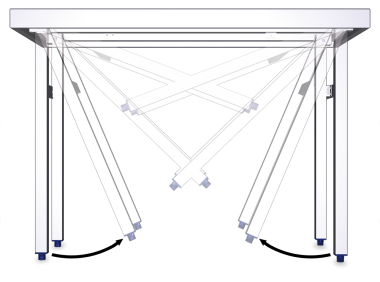 Fällbart professionellt rostfritt stålbord med hylla djup 400mm - 2