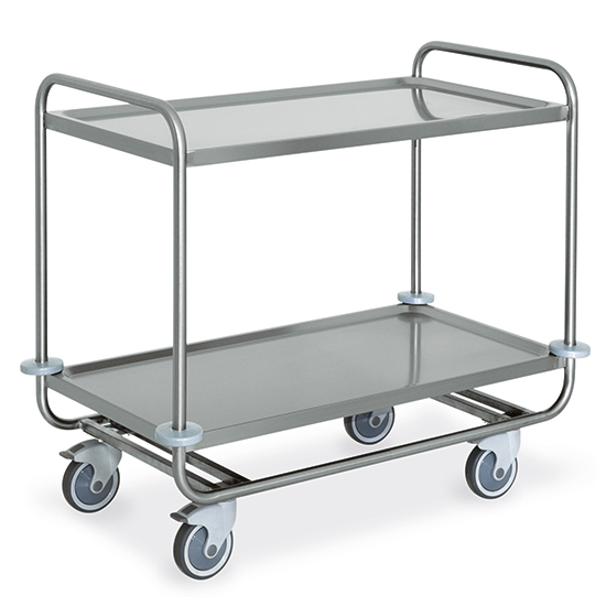 Service trolley in stainless steel with 2 levels 1100x600 mm