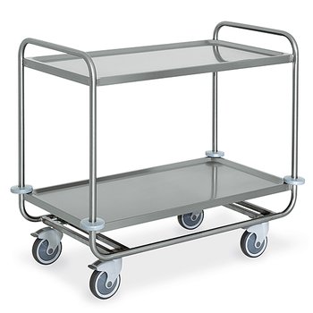 Service trolley in stainless steel with 2 levels 1100x600 mm