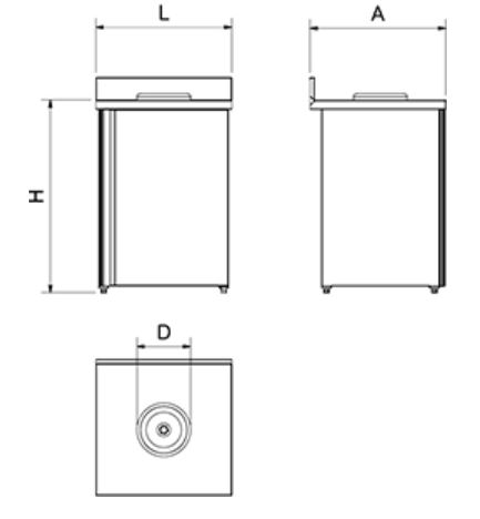 Waste chutes wall-side table - 5