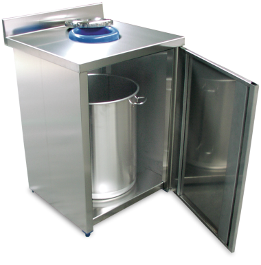 Waste chutes wall-side table - 2