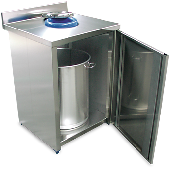 Waste chutes wall-side table