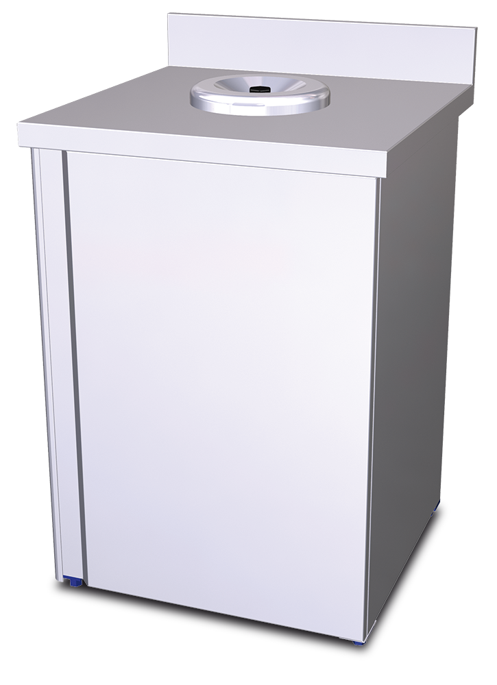 Waste chutes wall-side table