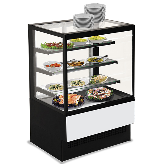 Refrigerated counter with 3 shelves, vertical front glass - 3