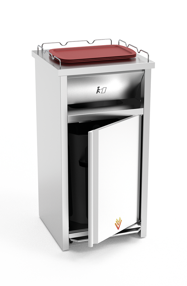 Stainless steel waste container