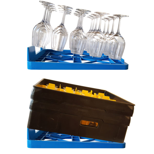 Basket tilt for wine glasses, dish trays 50x50 cm