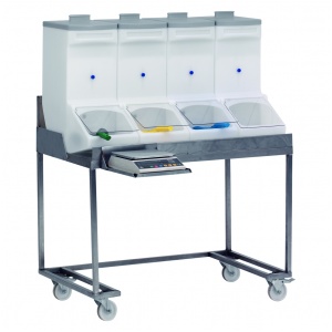 Dispensing table with 4/6x63 liter container