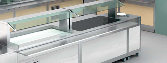 Buffet trolley - OMNIA - Warm in tempered glass with heated lower compartment - 3
