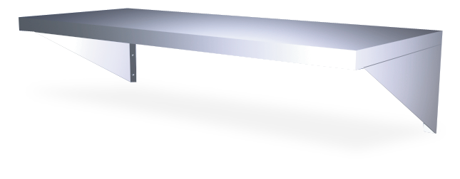 Wall shelf with reverse brackets deep 400mm