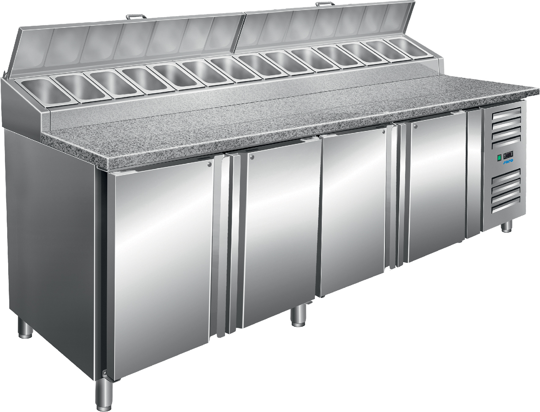 Pizzabin SH2500 with 4 doors 600x400 mm - 2
