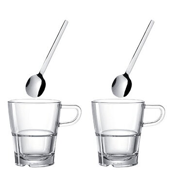 Kaffeset - Kaffekopp och sked x 2