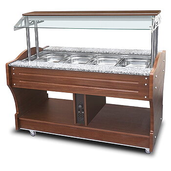 bain-marie buffet, island model, 4x GN 1/1 h