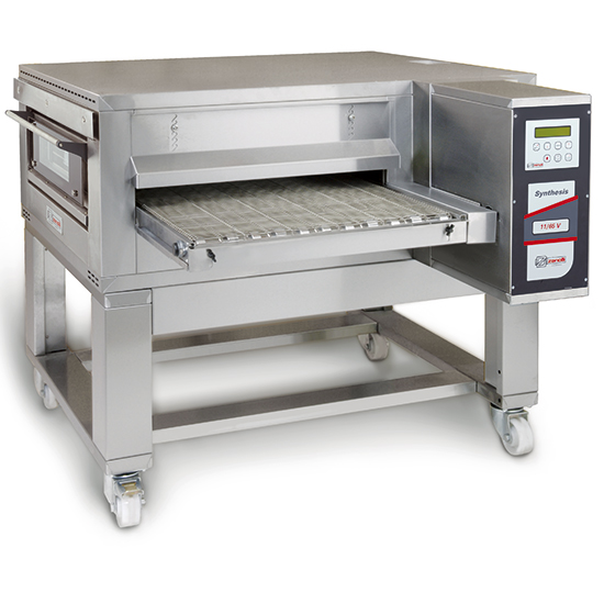 Electric ventilated tunnel oven, on castors, digital, max 135 pizzas/h