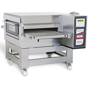 Gas ventilated tunnel oven with support on castors, digital, max 300 pizzas/h