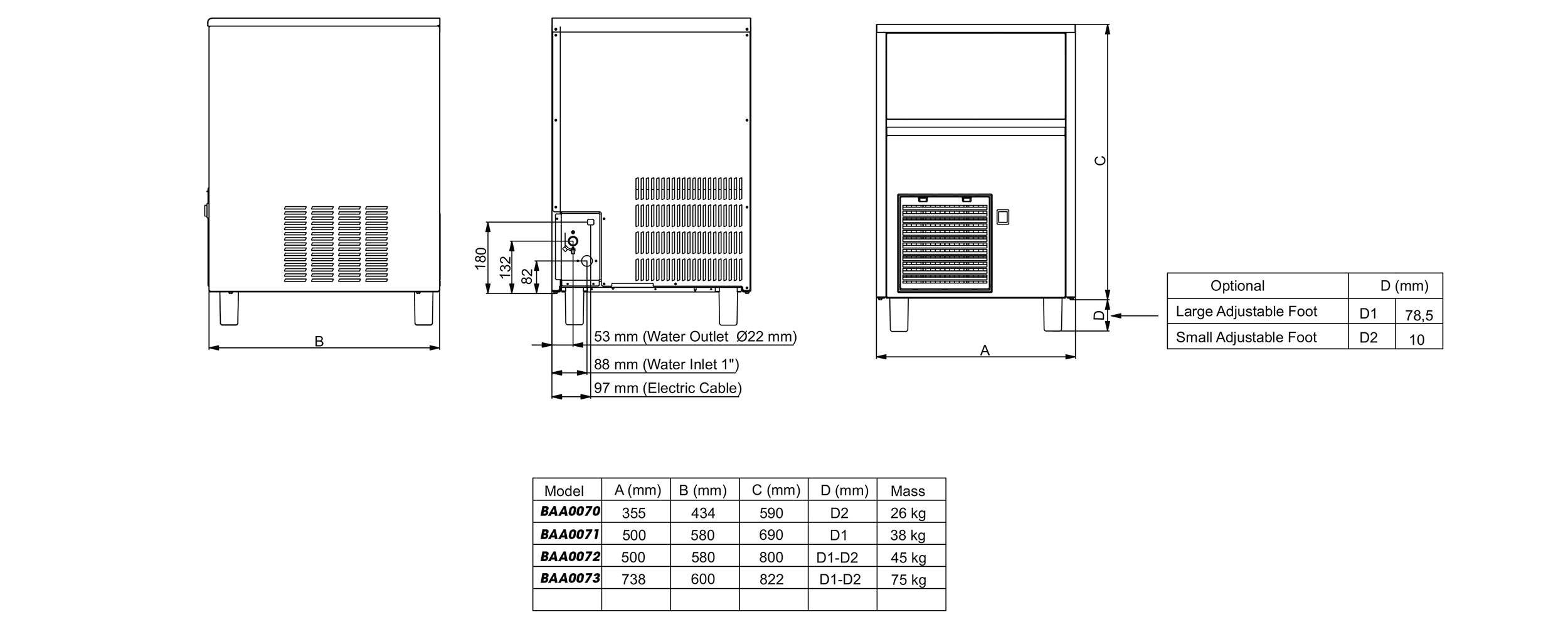 Ice machine, air cooling, 32kg / 24 hours - 2