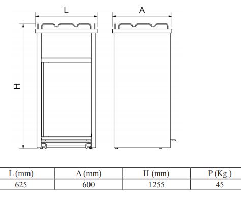 Stainless steel waste container XS - 3