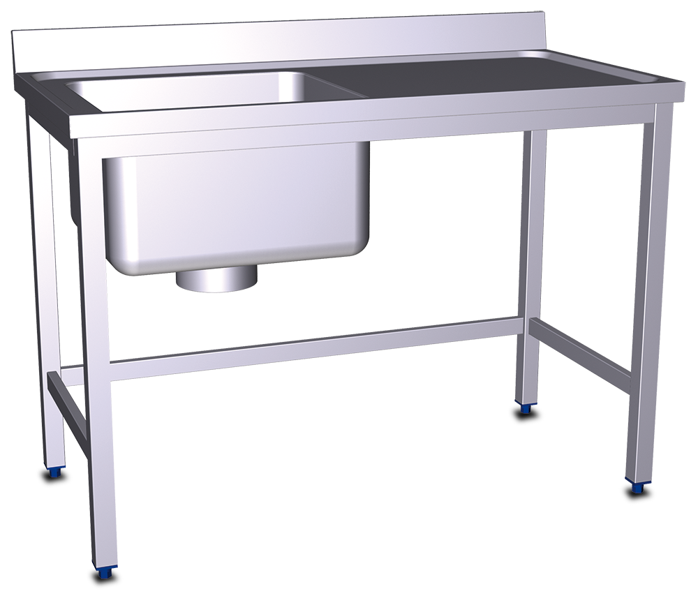 Stainless steel sink special for plaster preparation left tank