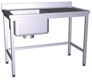 Stainless steel sink special for plaster preparation left tank