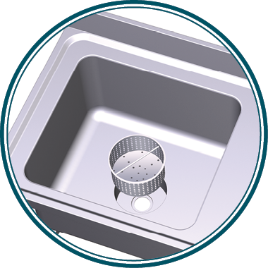 Stainless steel sink special for plaster preparation left tank - 2