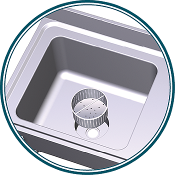 Stainless steel sink special for plaster preparation left tank
