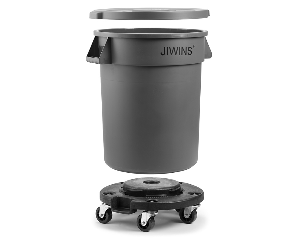 Avfallstunna 75 liter, grå plast - 3