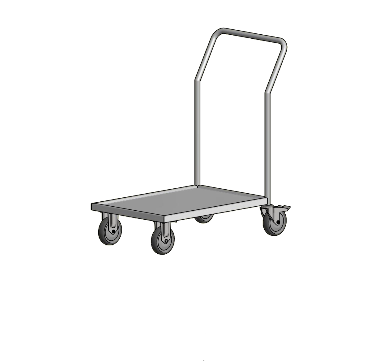 Wheel carriage H 68, stainless steel