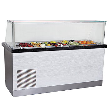 Bain Marie with 4 doors and glass structure, 6x GN 1/1 h = 100 mm