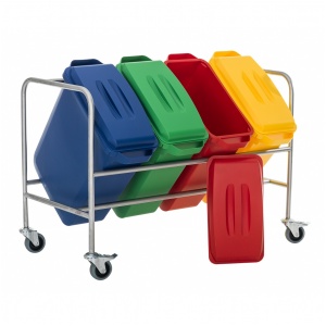 Vagn med 4x60 liters bingar
