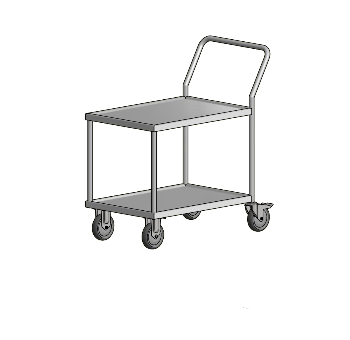 Combined trolley H 78S, stainless steel