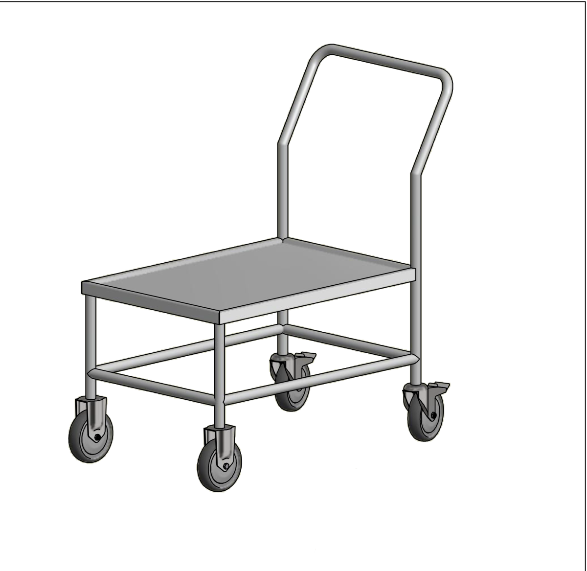 Level trolley H 78, stainless steel
