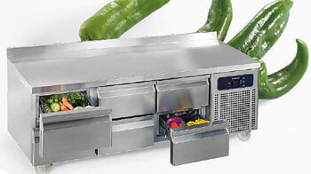 Grillkylbänk med 3 lådor 1600mm