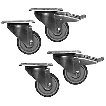 4 wheels, 2 with brake