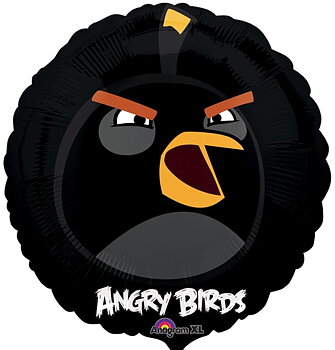 18" Heliumfylld Angry Bird Black 45 cm
